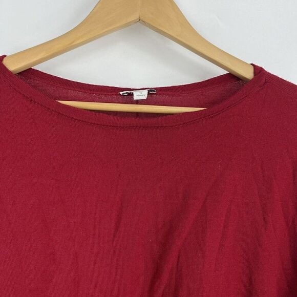 J Jill Sweater Size 1X Womens Red Washable Merino Wool Dolman Sleeve Top Knit - Picture 2 of 8